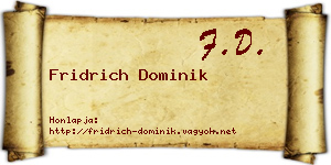 Fridrich Dominik névjegykártya