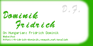 dominik fridrich business card